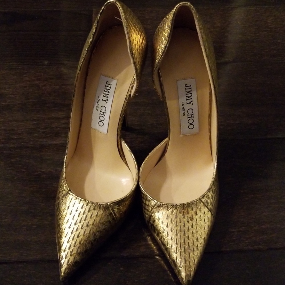 Jimmy choo gold shoes size 36